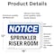 Signmission Sprinkler Riser Room, 18 in W x Rectangle, Vinyl Decal OS-2PACK-NS-D-1218-L-16613 - alternate 6